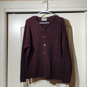Kaso Vintage Worsted Wool Red/Black Sweater with Silver Buttons Women's Size M